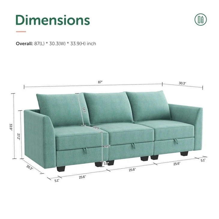 3 Seater Fabric Sectional Sofa factory