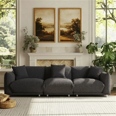 Simple Chenille Fabric Living Room Sofa